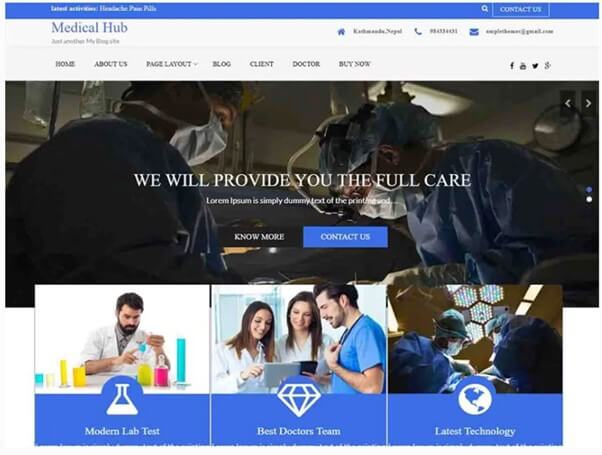 Medical Hub WordPress Theme